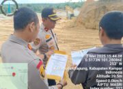 Polsek Tapung Telusuri Informasi Tambang Pasir Ilegal, Temukan Aktivitas Pertambangan Berizin Milik PT Hamka Maju Karya