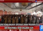 Bupati Rohul Anton, S.T, M.M Bagikan Sertifikat Tanah Program PTSL dan Redistribusi Tahun Anggaran 2024