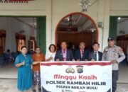 Personil Polsek Rambah Hilir Gelar Giat Minggu Kasih, Ibadah Gereja Berjalan Aman dan Kondusif.
