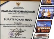 Atas Kepedulian pada Nilai Keadilan, Kemenkumham RI Anugerahkan Penghargaan untuk Bupati Rohul