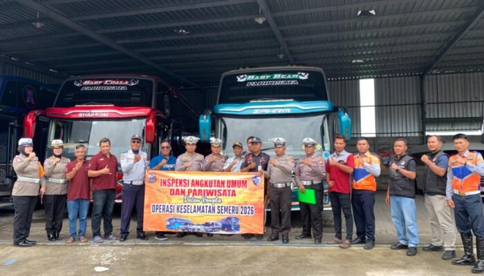 Pastikan Armada Laik Jalan, Polres Madiun Kota dan Polda Jatim Inspeksi Bus Jelang Lebaran 2026
