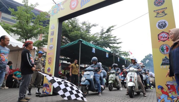 Hadiri Magetan Scooter Kumandang 2026, Kapolres Ajak Vespa Mania Jadi Pelopor Keselamatan Lalu Lintas