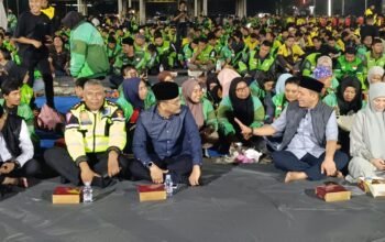 1.500 Driver Ojol Hadiri Sahur On The Road, Ditlantas Polda Riau dan Agung Nugroho Kampanyekan Keselamatan