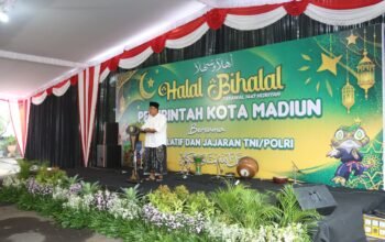 Kapolres Madiun Kota Hadiri Halal Bihalal Bersama Forkopimda di Balai Kota Madiun