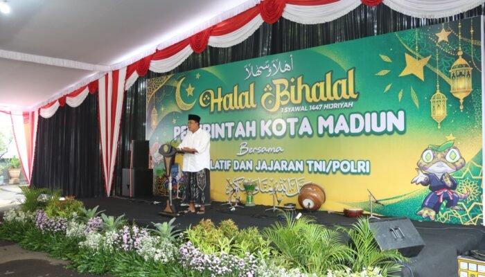 Kapolres Madiun Kota Hadiri Halal Bihalal Bersama Forkopimda di Balai Kota Madiun