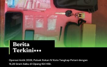 Operasi Antik 2026, Polsek Rokan IV Koto Tangkap Petani dengan 16,28 Gram Sabu di Cipang Kiri Hilir