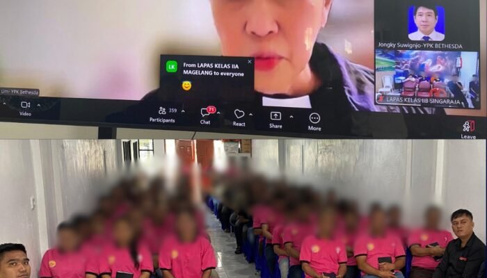 Khidmat dari Balik Jeruji, Warga Binaan Lapas Pasir Pangaraian Ikuti Ibadah Jumat Agung Secara Online