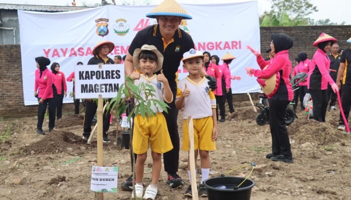 Polres Magetan dan Bhayangkari Hijaukan Lahan Kritis, Libatkan Anak TK Tanamkan Cinta Lingkungan