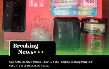 Ops Antik LK 2026, Polsek Rokan IV Koto Tangkap Seorang Pengedar Sabu di Lubuk Bendahara Timur