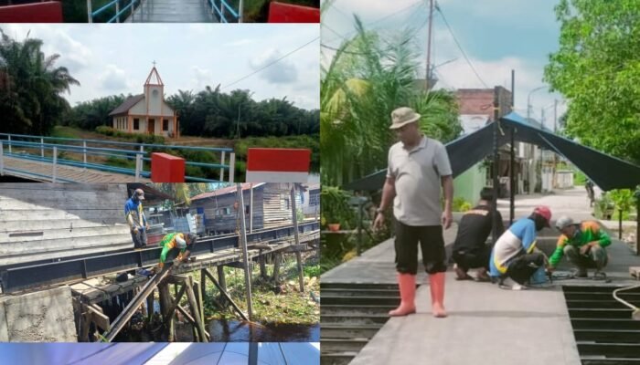 Polres Dumai Bersama Warga Kebut Pembangunan Jembatan Merah Putih Presisi Tahap II