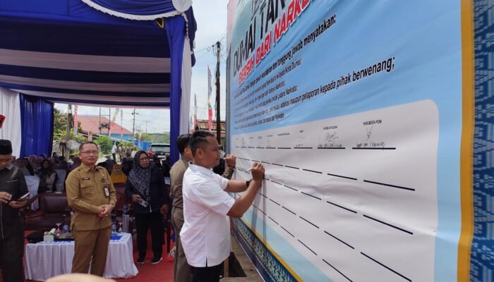Satukan Kekuatan Lawan Narkoba, Polres Dumai Gelar Deklarasi Kampung Tangguh Anti Narkoba