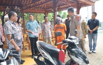 Polres Magetan Amankan Pelaku Curanmor Terekam CCTV Di Maospati serta Kembalikan Motor Korban
