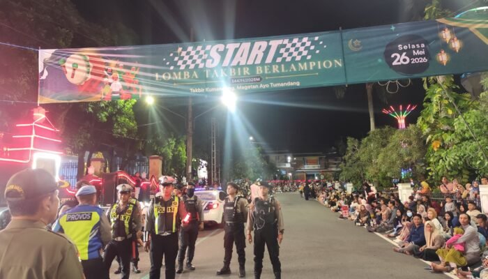 Polres Magetan Siagakan Ratusan Personel, Malam Takbir Idul Adha 1447 H Berlangsung Aman dan Kondusif