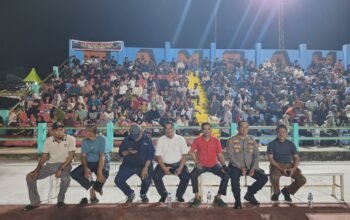 Ribuan Penonton Tumpah Ruah, Polsek Rambah Hilir Pastikan Turnamen Volleyball Berjalan Kondusif