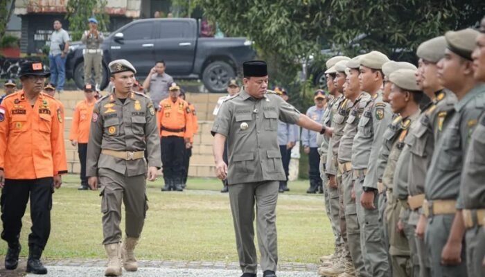 Bupati Suhardiman Pimpin Apel Kesiapan, 481 Personel Siap Amankan MTQ dan Pacu Jalur