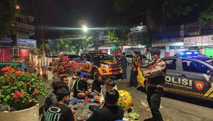 Antisipasi Konvoi dan Kriminalitas, Polres Magetan Gencarkan Patroli Malam