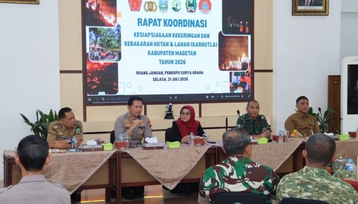 Polres Magetan bersama TNI dan Pemerintah daerah siapkan strategi antisipasi Kekeringan dan Karhutla