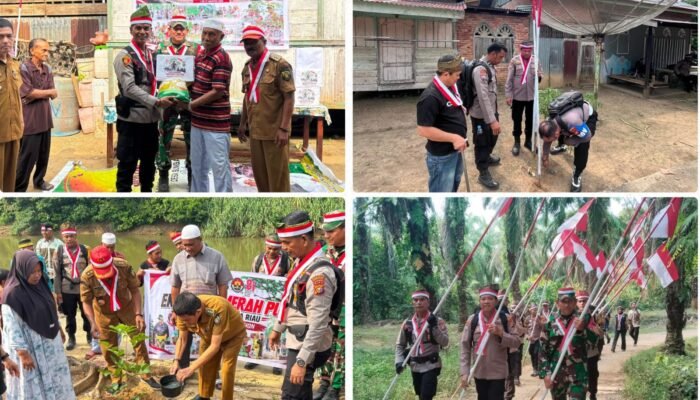 Polsek Tambusai Menembus Batas, Tempuh 5 Kilometer dalam Ekspedisi Merah Putih Presisi ke Kuala Tambusai