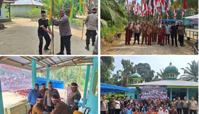 Polsek Rambah Hilir Rajut Kepedulian di Dusun Sejati Lewat Ekspedisi Merah Putih Presisi