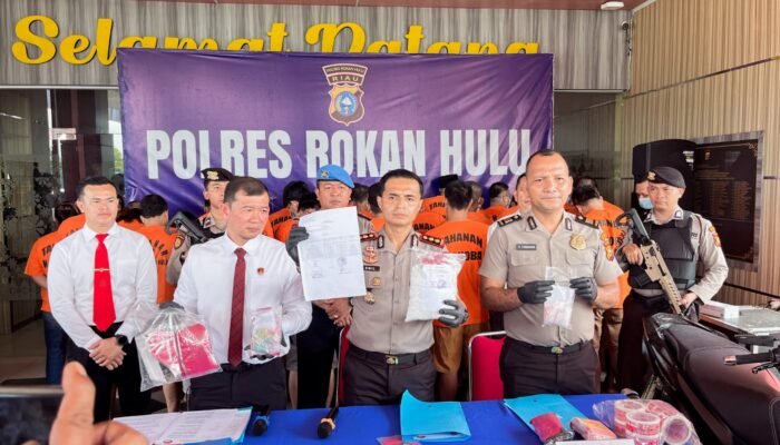 Polres Rohul Gelar Press Release, Bandar Narkotika di Rambah Ditangkap dengan Sabu 1,03 Kilogram dan 246 Butir Ekstasi