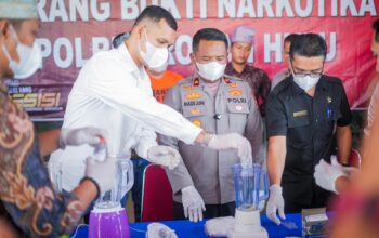 Polres Rohul Bersama Kejaksaan dan Pengadilan Musnahkan 961,5 Gram Sabu dan 229 Butir Ekstasi
