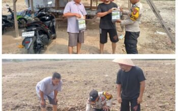 Polsek Tambusai Utara Jaga Asa Swasembada Pangan di tengah Kemarau