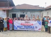 HUT Humas Polri ke-75, Polres Rohul Salurkan Bansos Berupa Sembako untuk Masyarakat Desa Koto Tinggi