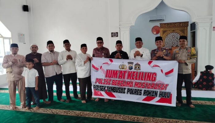 Polsek Tambusai Gaungkan Pesan Kamtibmas dalam Jumat Keliling di Desa Batas