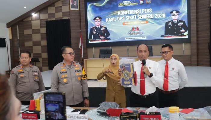 Polres Magetan Ungkap 11 Kasus Kriminal dalam Operasi Sikat Semeru 2026, 13 Tersangka Diamankan
