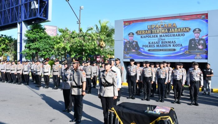 Kapolres Madiun Kota Pimpin Sertijab Kapolsek Manguharjo dan Kasat Binmas: Wujud Penyegaran Organisasi dan Pengembangan Karier
